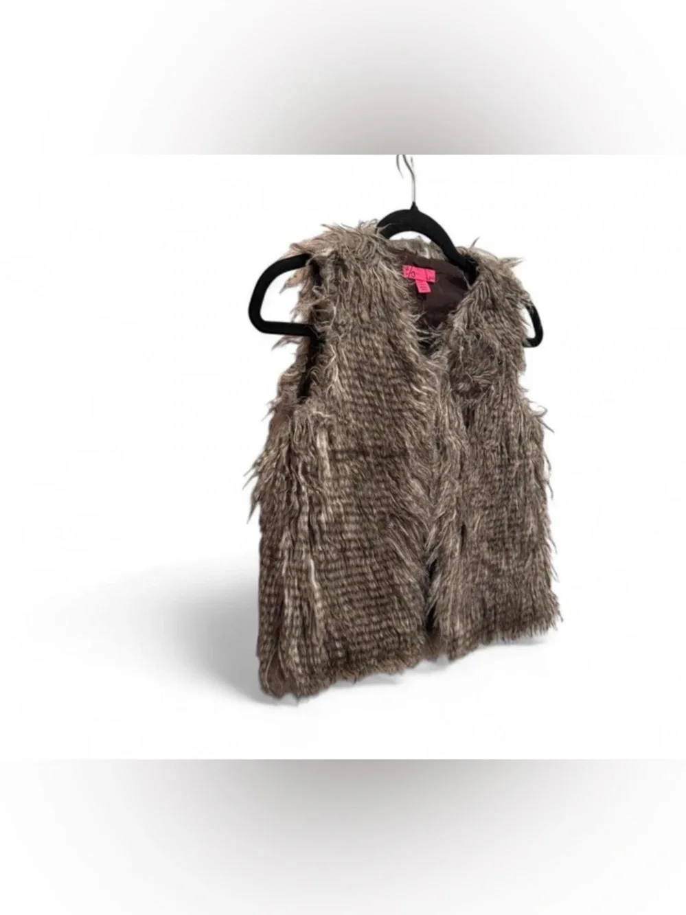 t/o Faux Fur Kids Vest in Taupe - Picture 2 of 7